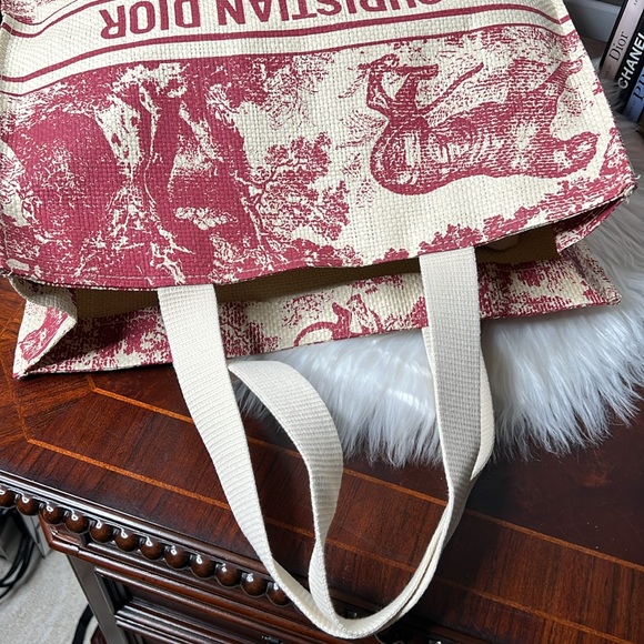CHRISTIAN DIOR Beauty Straw Dioriviera Tote Pink NWOT - Picture 8 of 15